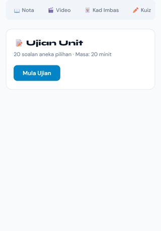 Paparan kertas ujian dalam app ilmugo